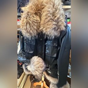 Belstaff Bomber-Style Jacket with Real Fur Trim